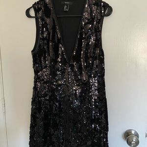 Black sequin mini dress